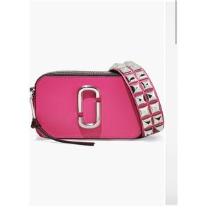 Marc Jacobs Hot Pink Leather Crossbody with Studded Strap